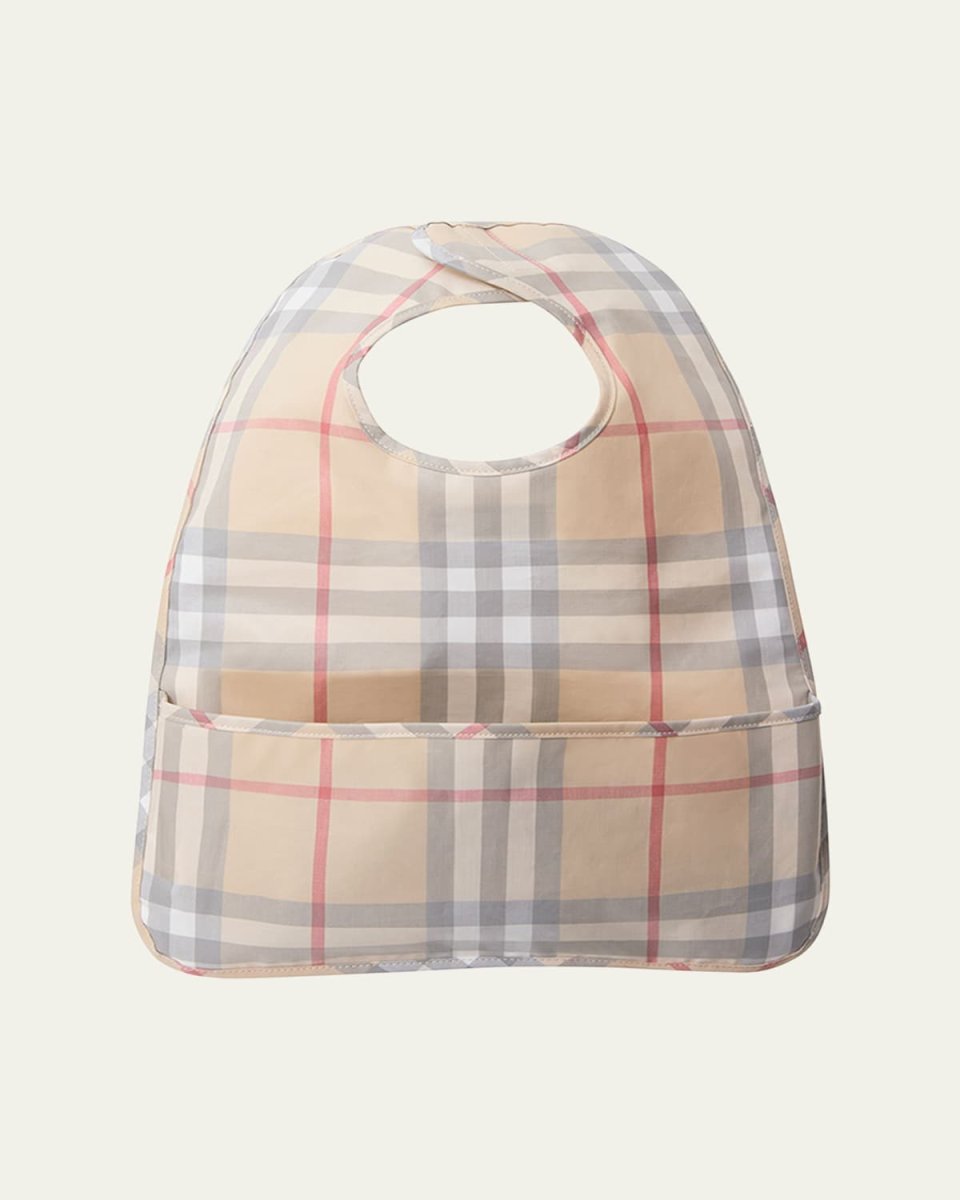 Kid's Wesley Cotton Check Baby Bib